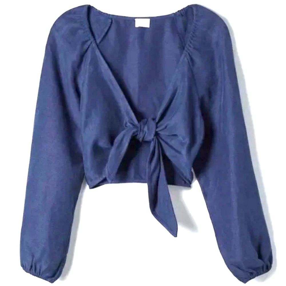 Aritzia Wilfred Venus tie front blouse